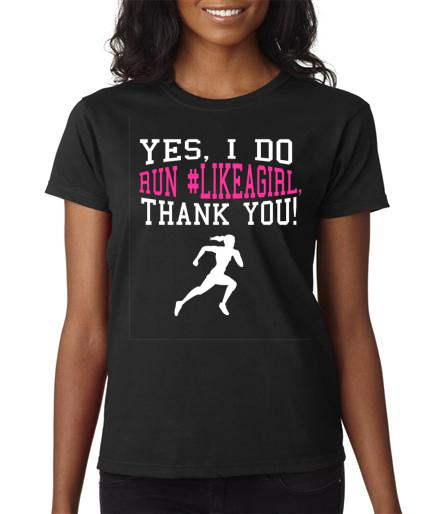 Run Like A Girl Ladies SS shirt black
